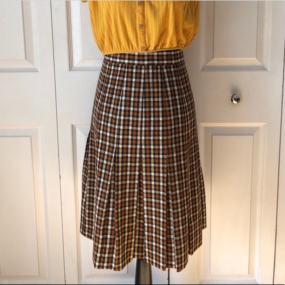 VINTAGE Checkered High-Waist Skirt - Picture 3 of 8
